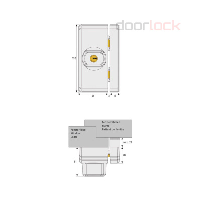 Оконный замок ABUS FTS 96 W