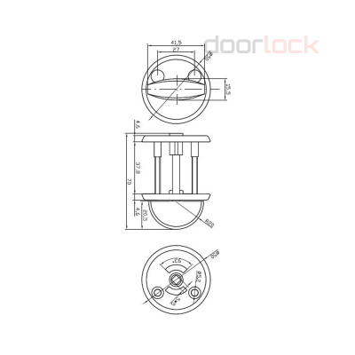 Поворотная кнопка DOORLOCK 0360 FE/CR